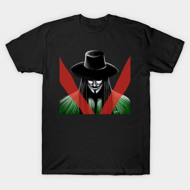 v for vendetta anonymous warrior T-Shirt by jorge_lebeau